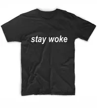 Fique acordado letras mulher camiseta de algodão casual engraçado t camisa para senhora menina topo t hipster tumblr NA-90