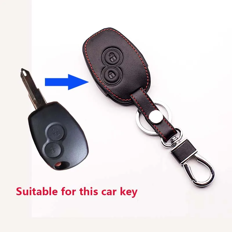 Leather Car Key Cover for Renault 2 Buttons Clio Landscape Duster