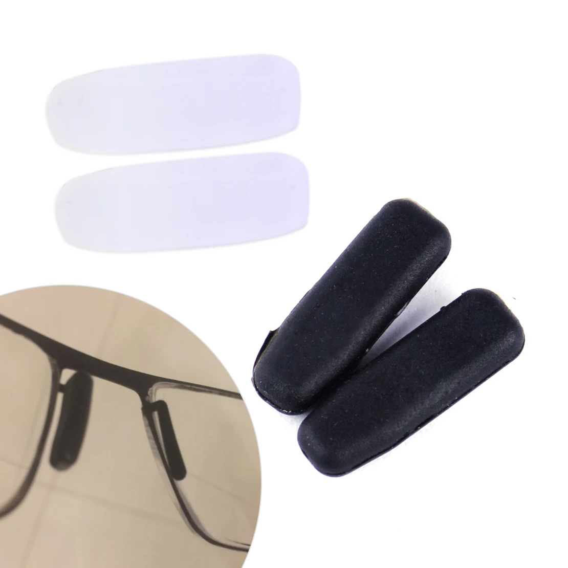 LETAOSK Two Pairs Black And White Silicone Replacement Nose Pads Health Care Kit Fit For IC! Berlin Sunglasses Parts Accessories