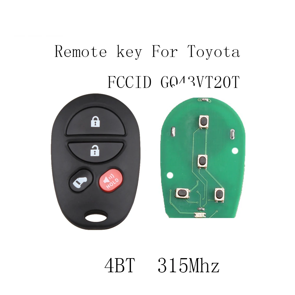 4 Buttons Remote Car key Fob DIY For Toyota Tacoma 2005 2016 For Toyota