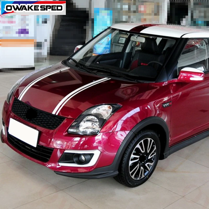Car Sticker Edition Style Bonnet Stripes Hood Decal Engine Cover Stickers for Suzuki Swift 2005-2016 Auto Body Accessories (4)