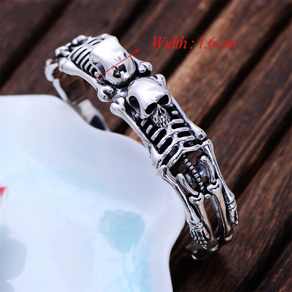 MetJakt-Punk-1-6cm-Width-Skull-Bangles-Handmade-Carved-Human-Bone-Solid-925-Sterling-Silver-Bracelet (1)