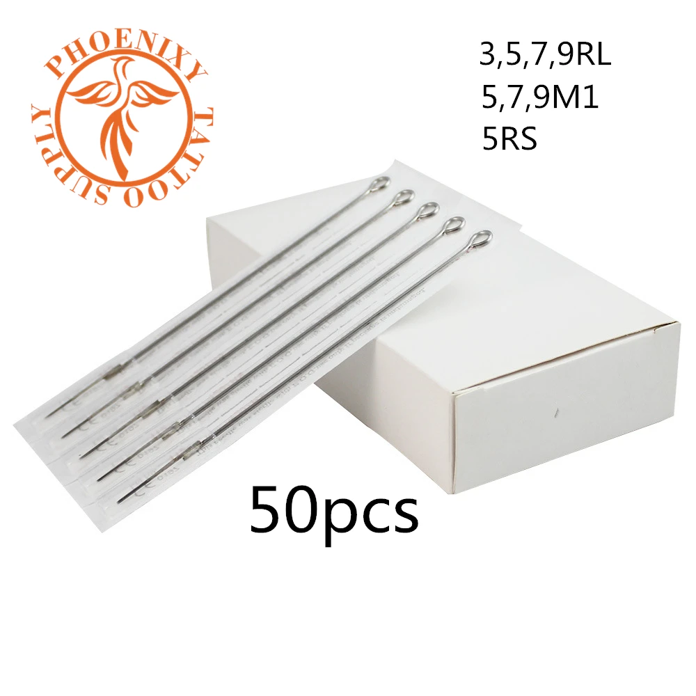 

New 50pcs Assorted Sterilized Tattoo Needles Mixed 10 Sizes 3RL 5RL 7RL 9RL 3RS 5RS 7RS 9RS 7M1 9M1 Profession 5PCS/SET