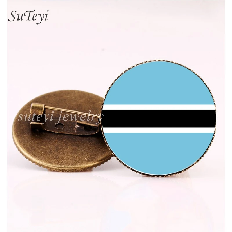 SUTEYI, Винтажная брошь в виде значка, Ангола/Бенин/Ботсвана, флаг, стеклянный купол, броши, булавки, ювелирные изделия