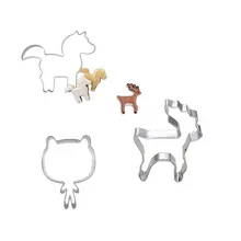 Прекрасный мультфильм животных металлические формочки для печенья из нержавеющей стали печенье штамп форма выпечки инструменты для кухни 3 шт