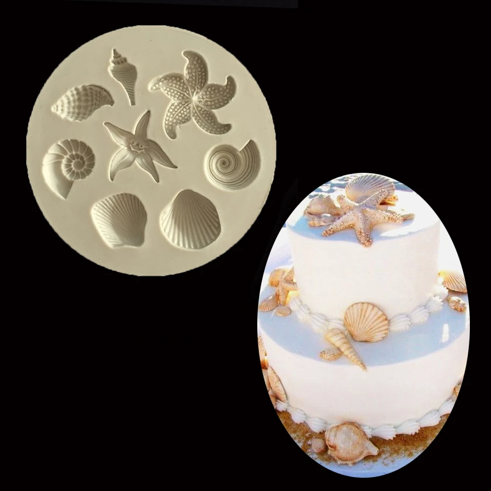 

Conch Shells Pattern Silicone Mold Fondant Mold Cake Decorating Tools Chocolate Candy Gumpaste Mold Kitchen Accessories