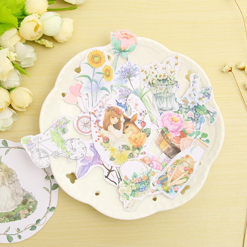 

A5 fresh spring flower garland paper sticker DIY diary decoration sticker for planner album scrapbooking kawaii stationery
