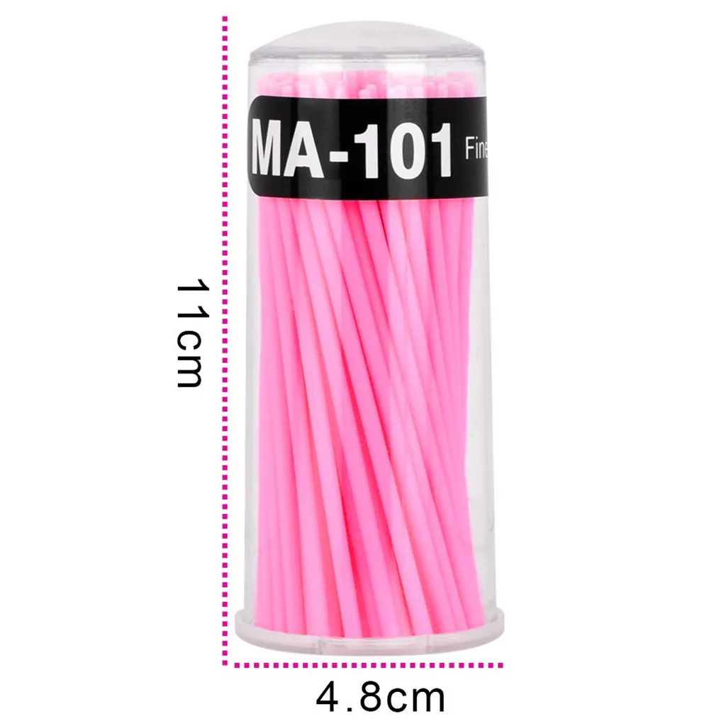 2 x 100pcs Multi-function Micro Brush Swabs Applicators Eyelash Extension Mascara Wands Tattoo Eyebrow Lip Makeup Tool Pink