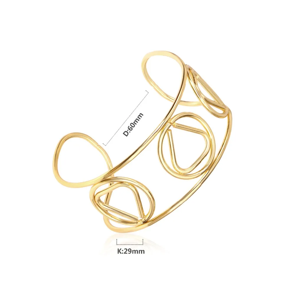 Роскошная сталь pulsera mujer Boho ювелирные изделия полые геометрические открытые