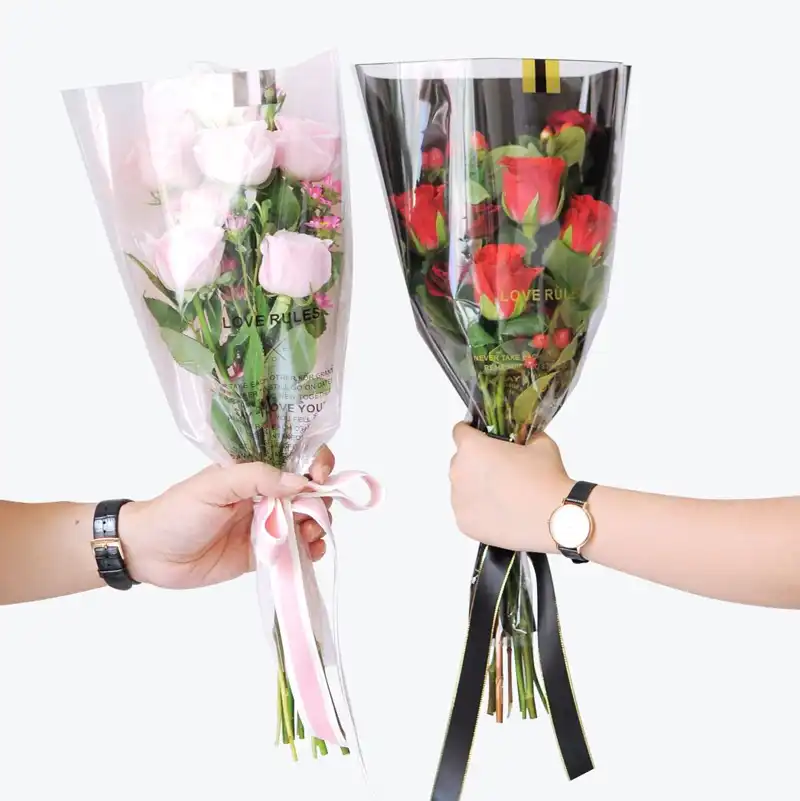 sac transparent rose