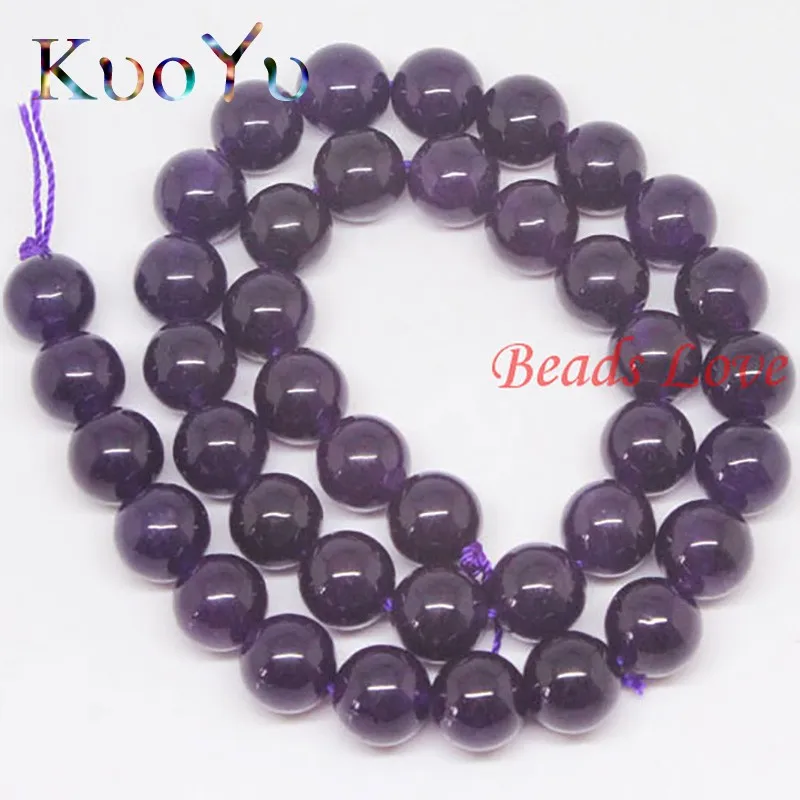 

AAA+ Natural Dark Purple Jades Round Loose Stone Beads For Jewelry Making 15" 4/6/8/10/12mm Making DIY Bracelet Pendant Necklace