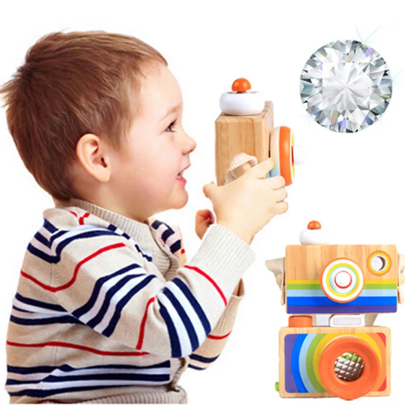 Милая деревянная игрушечная камера для маленьких детей, подвесная камера, фотография, игрушка в виде ведьмы, детские развивающие игрушки