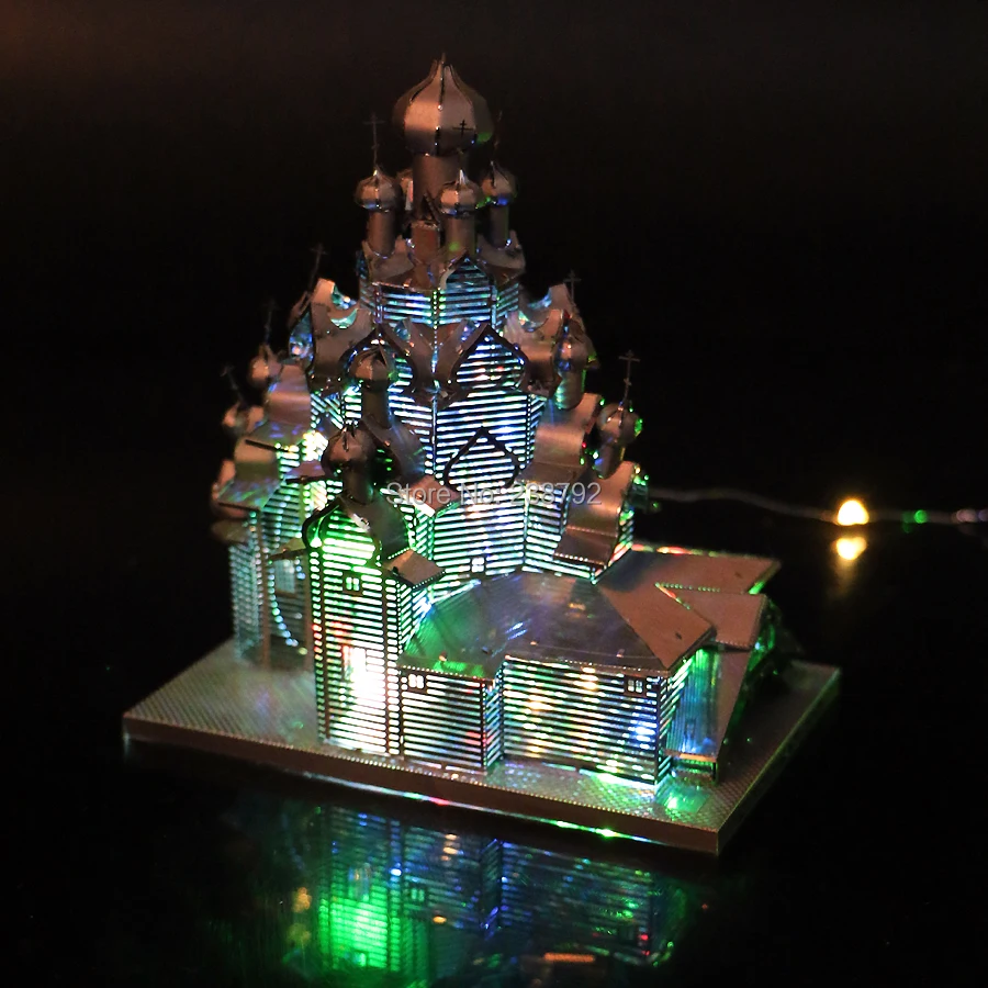 3D металлические головоломки России Преображенская церковь модель здания Наборы DIY 3D MiniaturLaser с головоломки игрушки детей и для взрослых