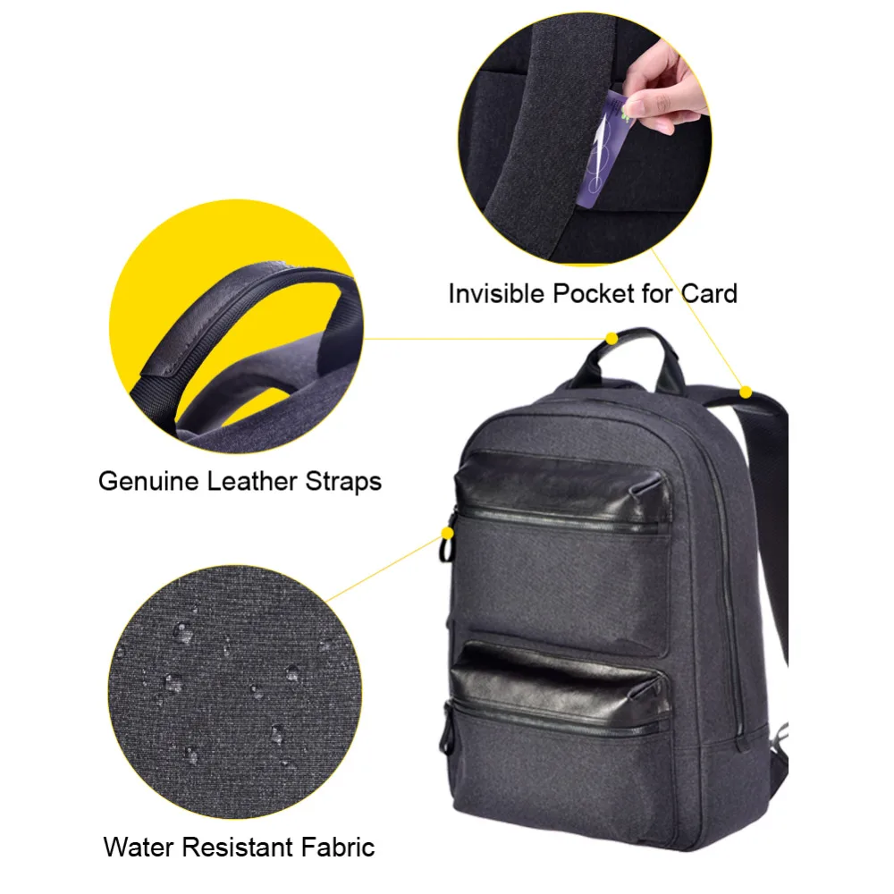 Многофункциональный рюкзак NINETYGO 90FUN водонепроницаемый для ноутбука диагональю 15