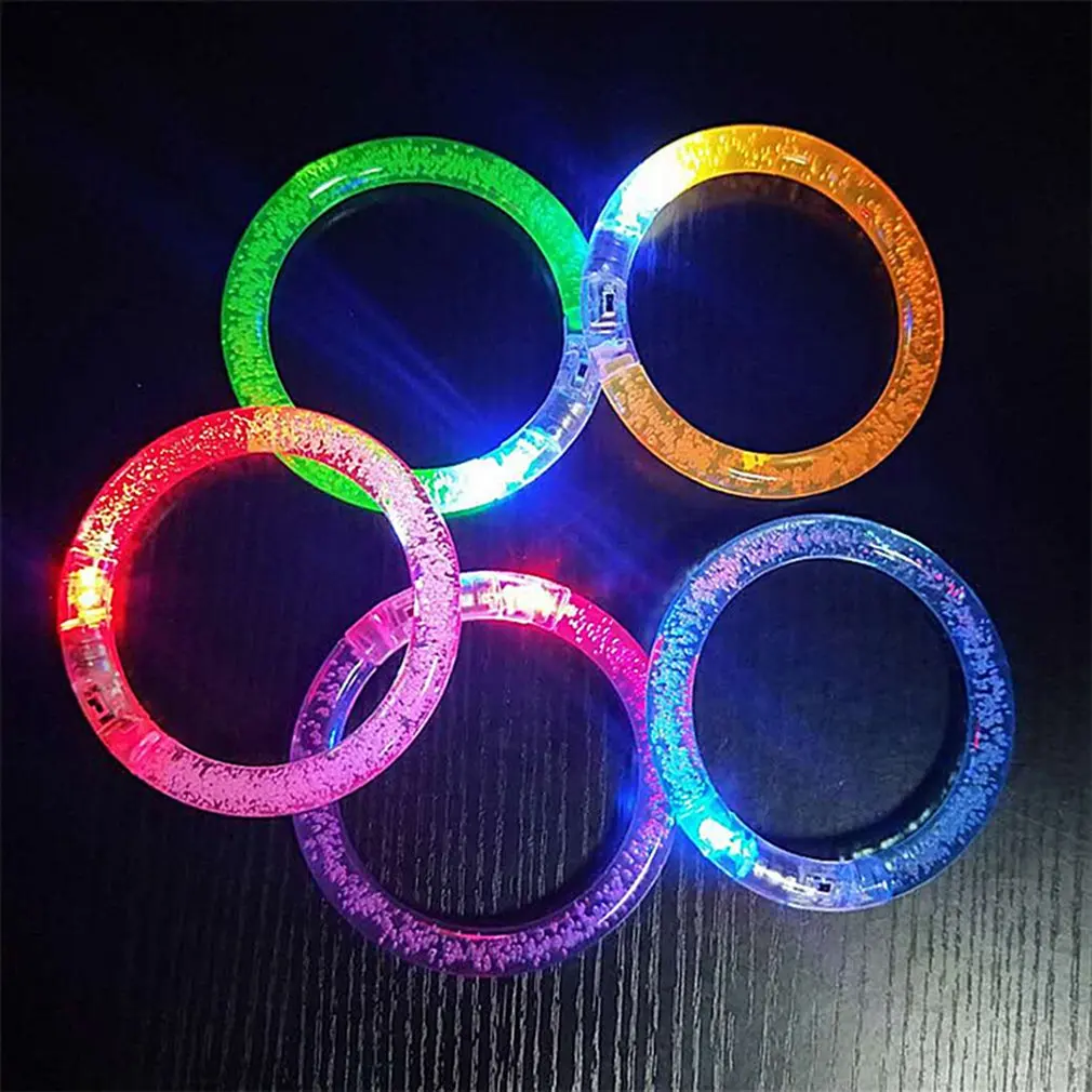 1pcs LED Flash Bracelet Colorful Light Up Bubble Bracelets Party Favors Light-Up Acrylic Bracelet LED Flashing Wristband