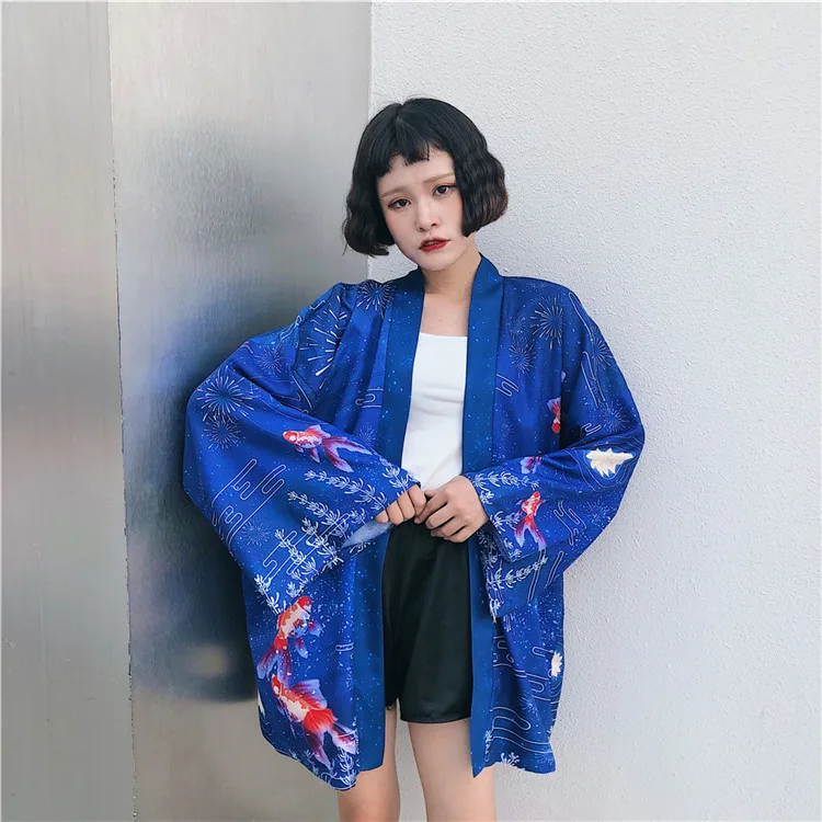 Пальто японское кимоно летний кардиган кимоно юката женщина мужчина Лето Свободный Тонкий Верхняя одежда