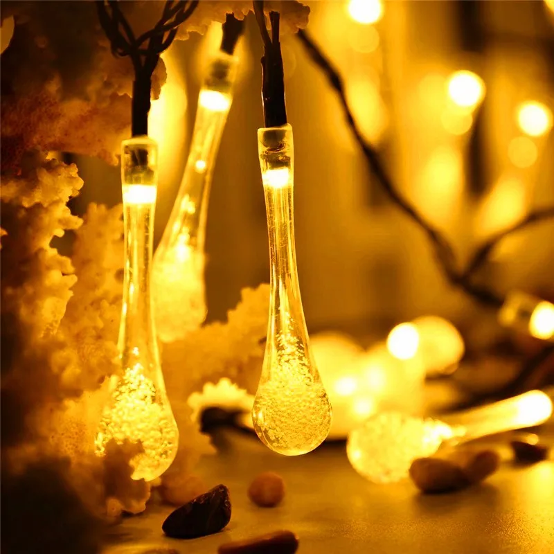 LED luces solar forma de gota (8)