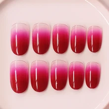 Хит! градиентные накладные ногти, градиентные полностью покрывающие акриловые накладные ногти, клей, накладные ногти