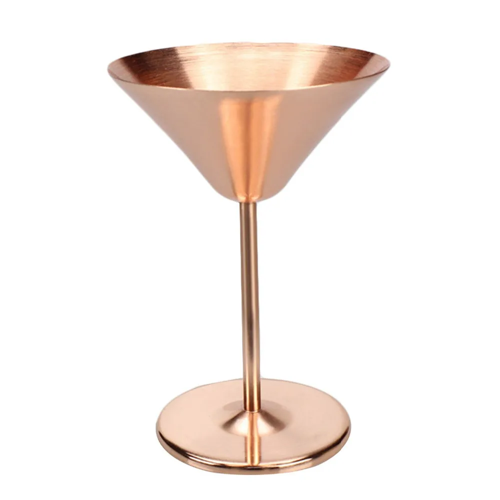 180ML Stainless Steel Martini Cup Copper Plated Wine Glasses Cocktail Champagne Glass Wedding Party Decorations Bar Accessories