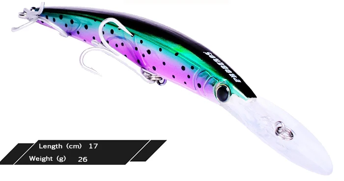 Trout wobblers Trolling Wobbler Fishing lures Minnow 10pcs 17.7cm 27g 1-5m Bass Tuna Deep Seawater Fishing Bait Tackle  (2)