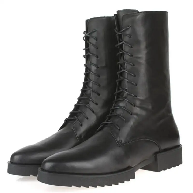 Northmarch Con Negro De Moto Militares Vaca Hombre Zapatos Hombres Top Masculina Otoño Punk High Invierno Cuero Bota Cordones Botas rwR0Bqrxf
