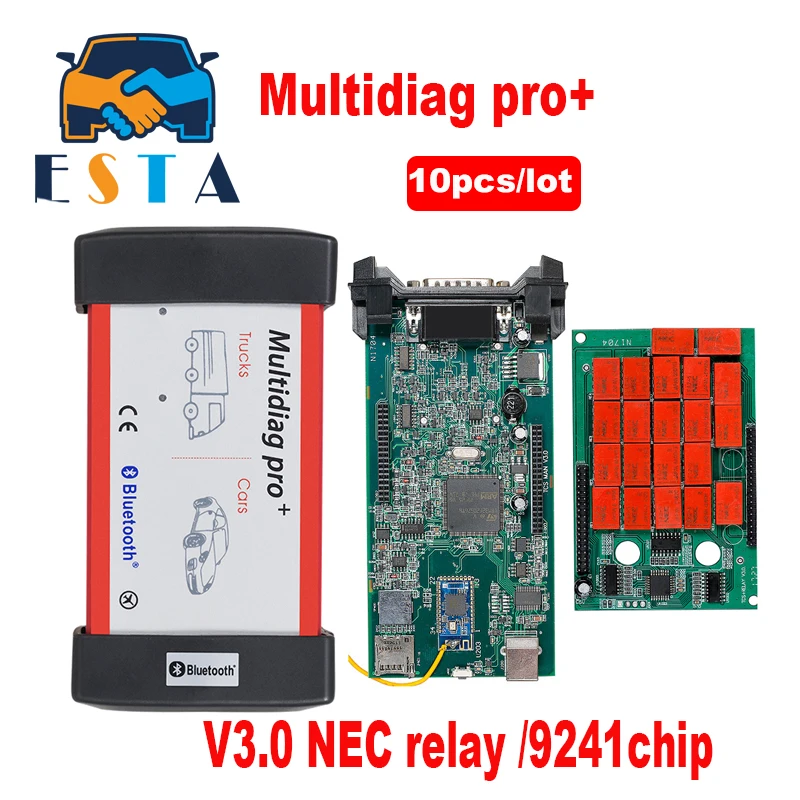 

10pcs/lot Multidiag Pro Bluetooth 2016.R1/2015.R3 Keygen V3.0 NEC 9241A Chip OBD2 Car Truck Diagnostic Tool CDP TCS Pro WOW MVD