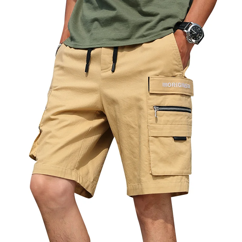 TFETTERS Men Safari Style Knee Length Shorts Summer Straight Low Solid Shorts Men Casual Cotton Drawstring Ropa De Hombre 2019 TFETTERS Men Safari Style Knee Length Shorts Summer Straight Low Solid Shorts Men Casual Cotton Drawstring Ropa De Hombre 2019