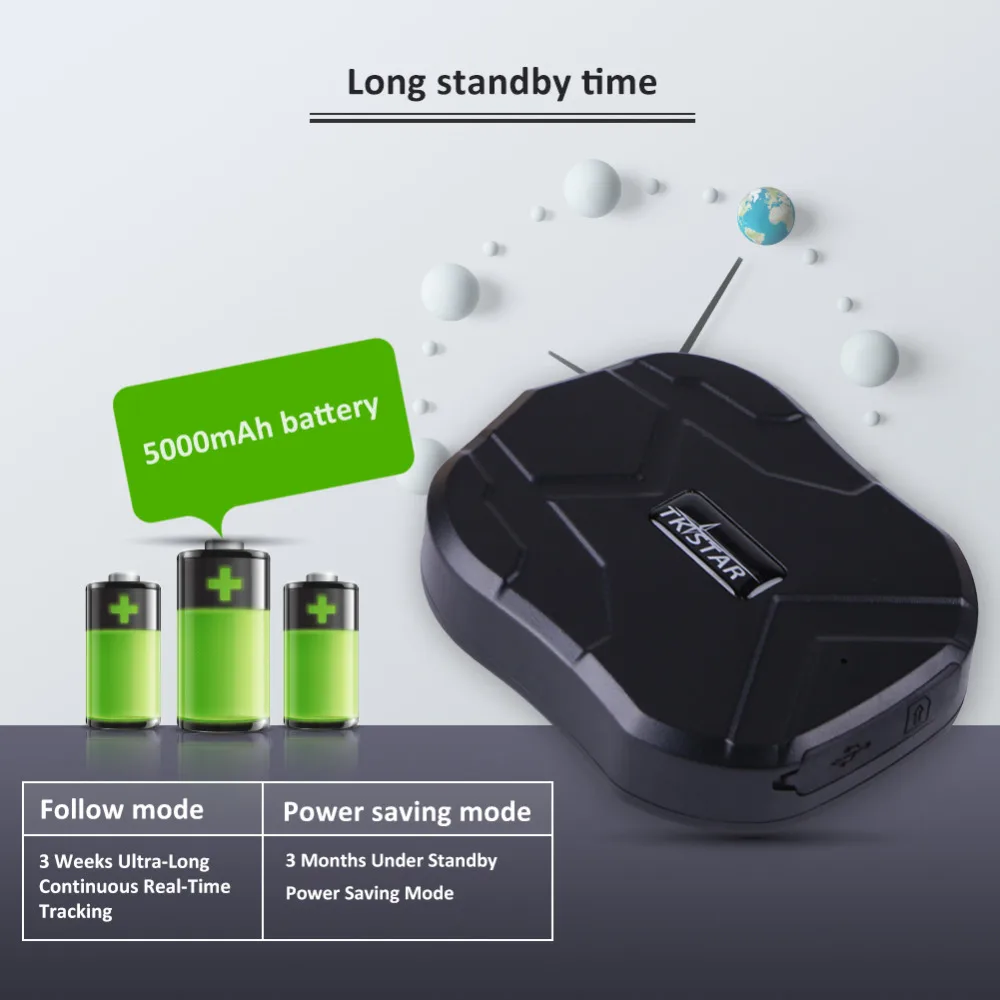 Rastreador GPS coche TKSTAR TK905 5000 mAh 90 días de espera 2G vehículo Tracker localizador GPS impermeable imán Monitor de voz web APP - 2