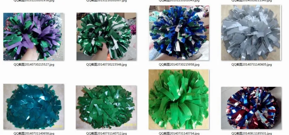 Группа поддержки pom poms "~ пользовательский цвет ручной работы металлик черный пластик белый