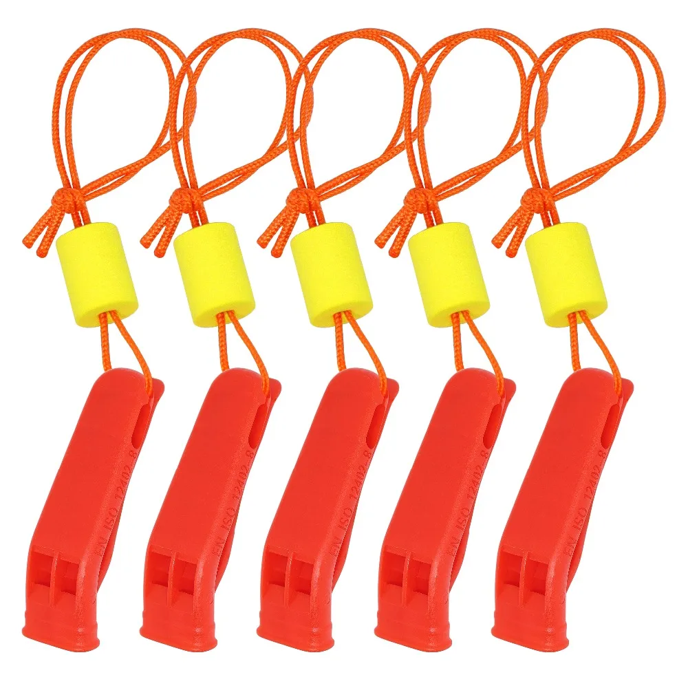 2 Pieces Plastic Whistle with Lanyard for Emergency Survival Marine Safety
