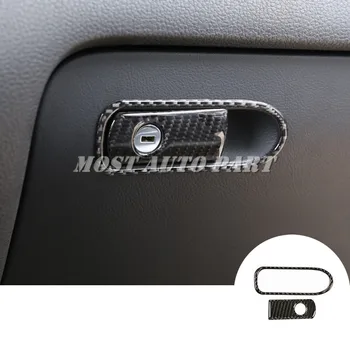 

Carbon Fiber Center Console Glove Box Button Trim Cover For VW Touareg 2011-2018