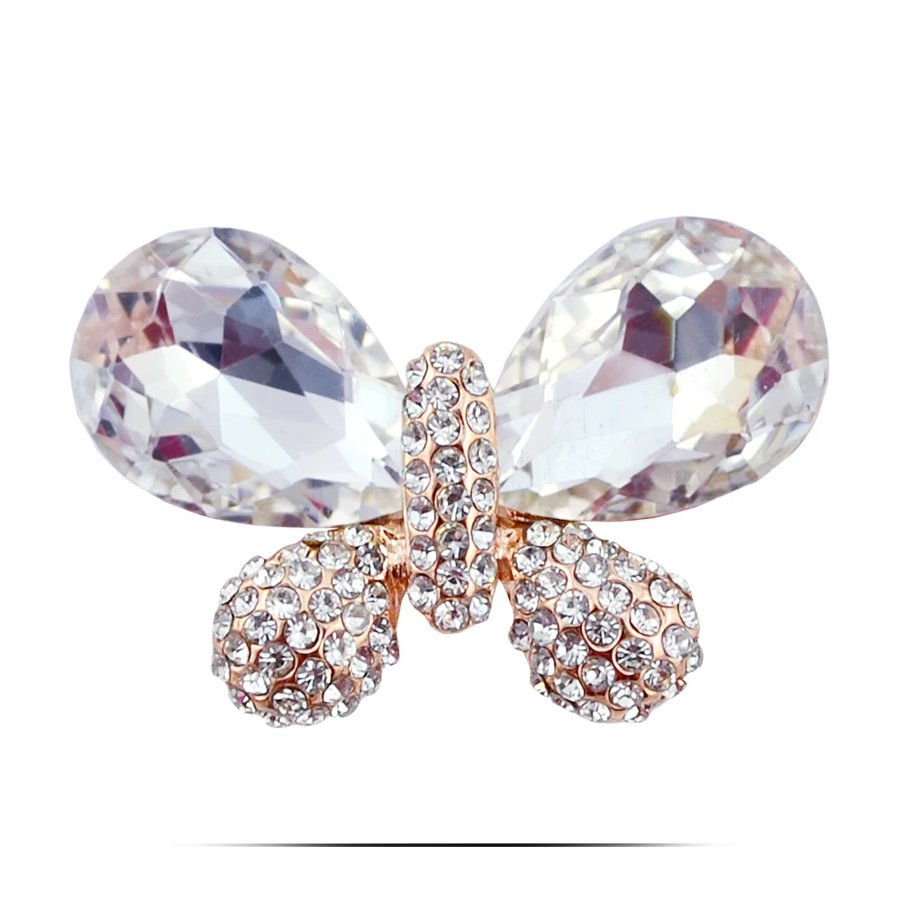 

B254 Crystal Butterfly Brooches Women Gold And Silver Color Jewelry Rhinestone Pins And Brooches Luxury Female Lapel Pin