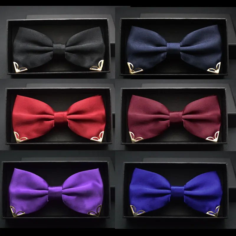

NEW Gold Bow Tie Wedding Bowtie Noeud Papillon Boys & Girls Polyester Silk Pajaritas Cravat Bowties Female Male Neckwear