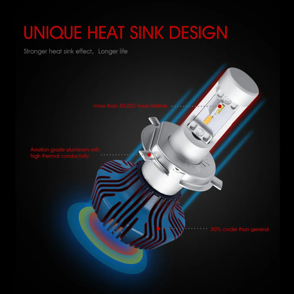 Oslamp H4 H13 Hi-Lo Beam H7 H11 9005 9006 Single Beam 50W LED Car Headlight Bulb Fog Light Lamps Yellow White Light 3000K 6500K