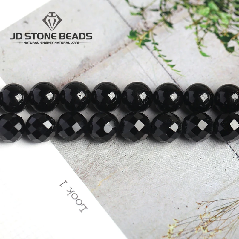 

JD Stone Bead Free Shipping High Quality Black Tourmaline Round Gem Stone DIY Beads For Jewelry Making Accessories