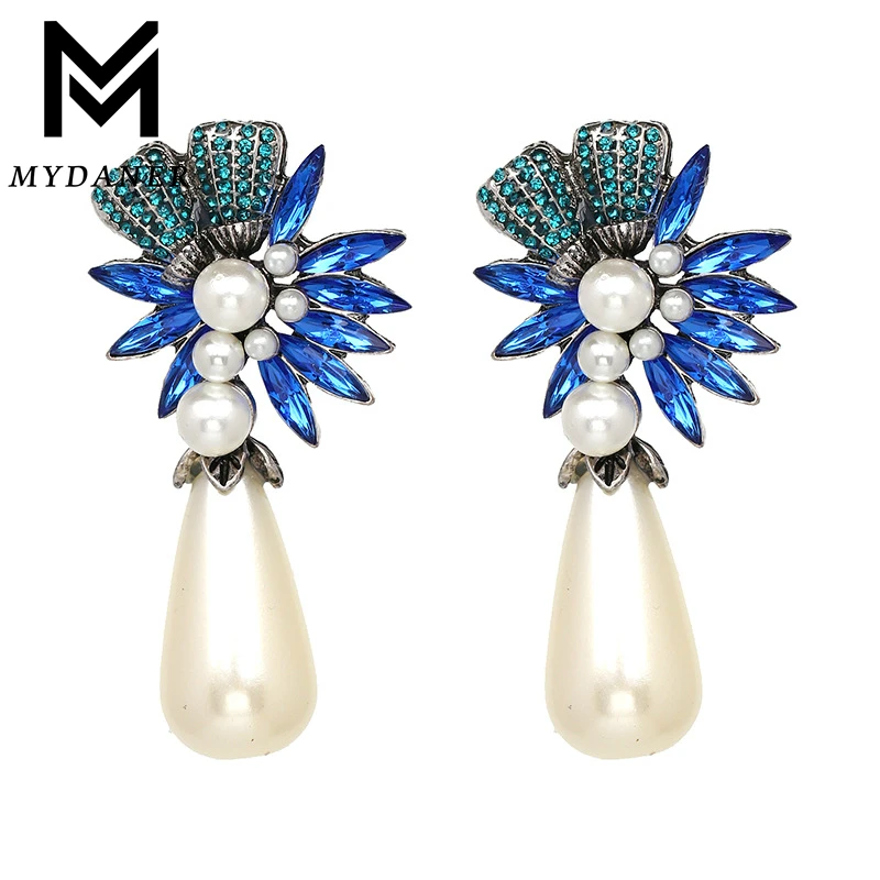 

Women Imitation Pearl Drop Earrings Bohemia Elegant Crystal Flowers Earrings Statement Dangle Earrings Fashion Jewelry Wholesale