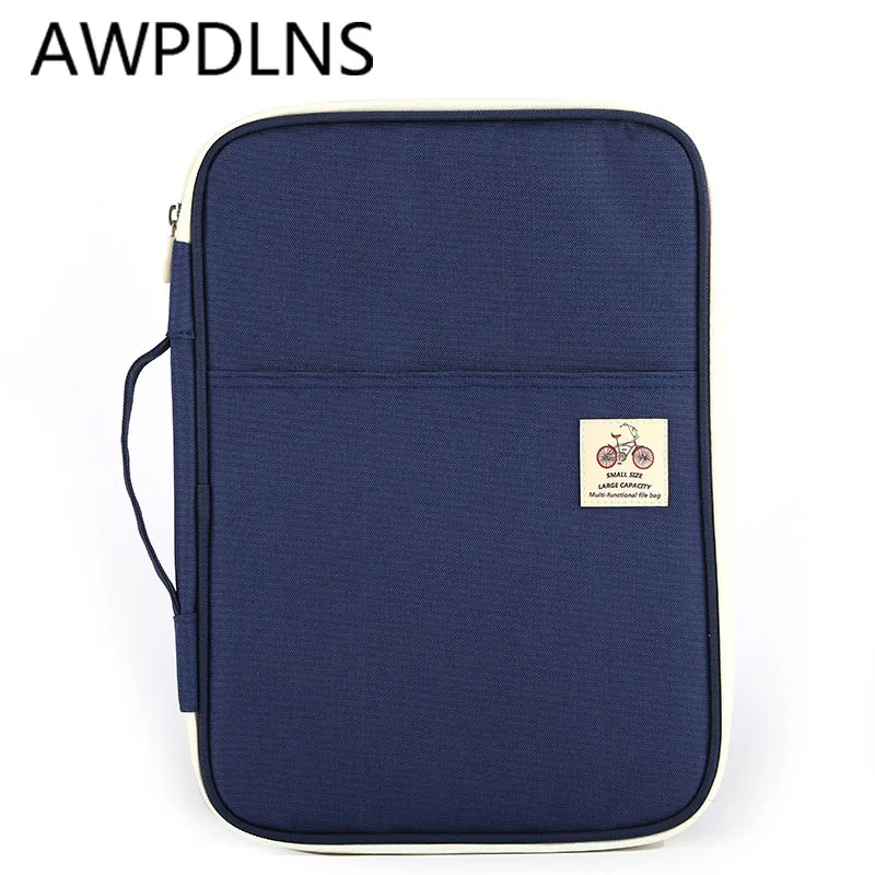 

Thin A4 Parper File Bag School Office Supplies Zipper Business Document Organizer Handbag For Men Women Portable Briefcase Case
