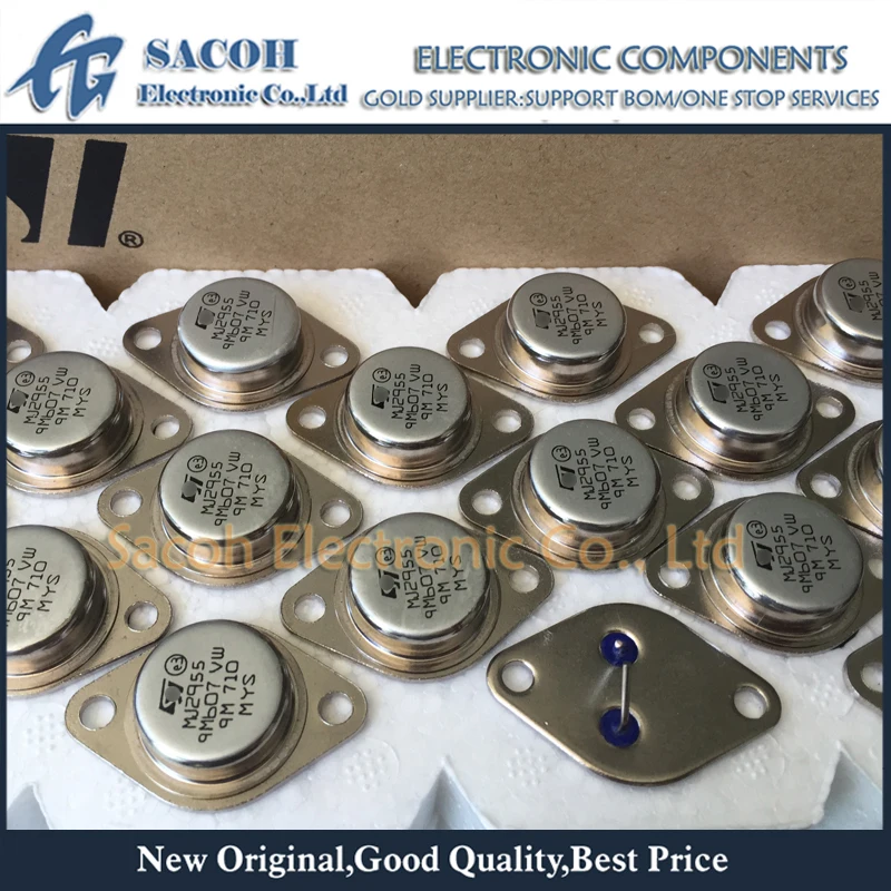 

Free Shipping 10Pcs MJ2955 MJ2955A 2955 TO-3 15A 100V 115W PNP Silicon Power transistor