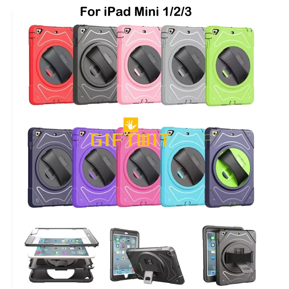 Чехол для iPad Mini 1/2/3 Coque Funda ударопрочный сверхпрочный защитный чехол с вращением