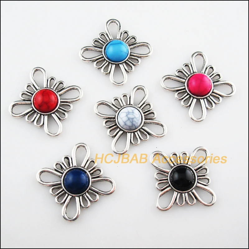 65pcs Tibetan Silver Diamond Connecteurs h2629