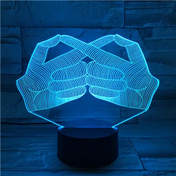 

3d Visual Illusion Night Light Sign Language Cool Creative Gesture Design for Halloween Holiday Gift Led Room Decorative Lamp