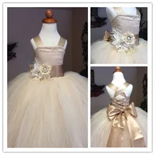 2015 First Communion Dresses Ball Gown Champagne Flower Girls Pageant Dresses for Weddings Straps Flowers Sash Lace Up Long 2015 First Communion Dresses Ball Gown Champagne Flower Girls Pageant Dresses for Weddings Straps Flowers Sash Lace Up Long