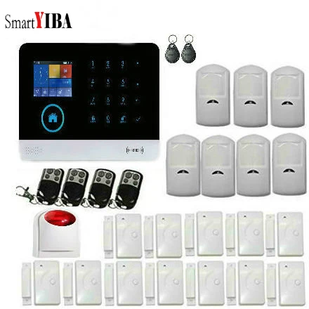 

SmartYIBA Home Security Alarm System GSM Burglar Alarm House Kit Wireless WiFi App Remotely Control LED Display Voice Prompt