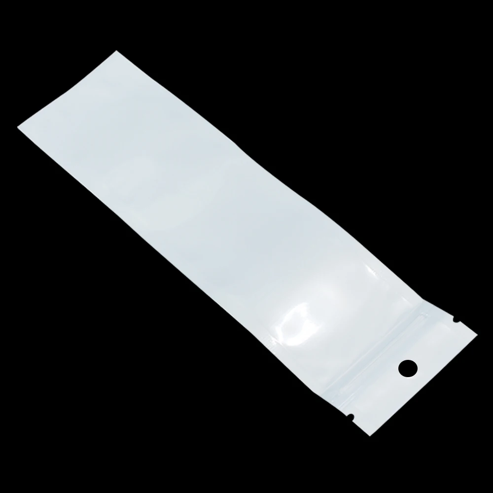 

6*22cm White / Clear Self Seal Zipper Plastic Retail Packaging Packing Bag, Ziplock Zip Lock Bag Retail Package With Hang Hole