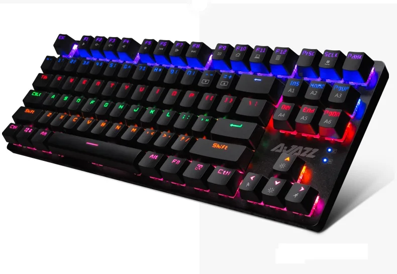 Ajazz металлическая панель 87 клавиш USB Проводная Механическая игровая клавиатура с
