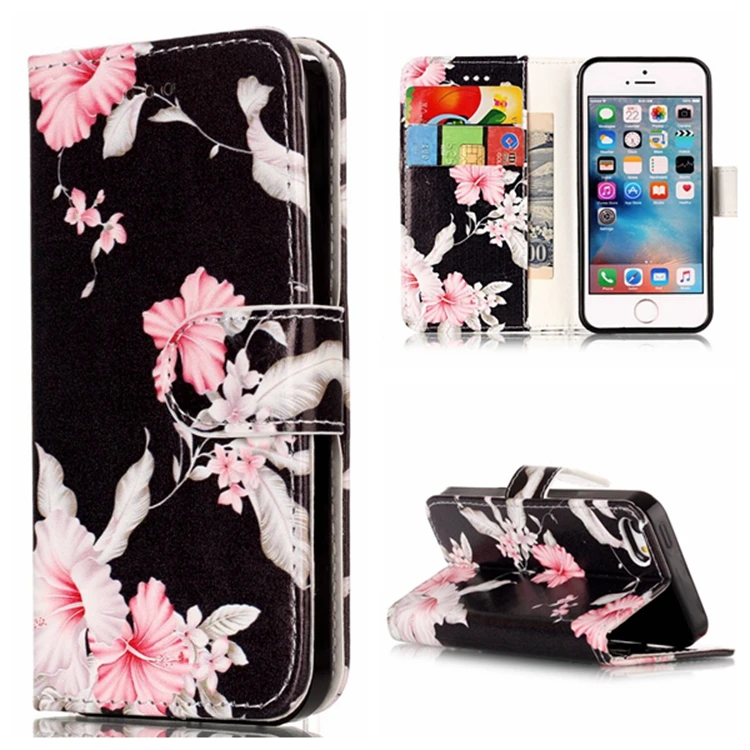 2017 мраморный камень изображение краска цветок бабочка кожаный чехол бумажник