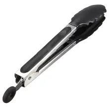 Wholesale Silicone Kitchen Cooking Salad Tongs Serving BBQ Stainless Steel Handle Utensil
