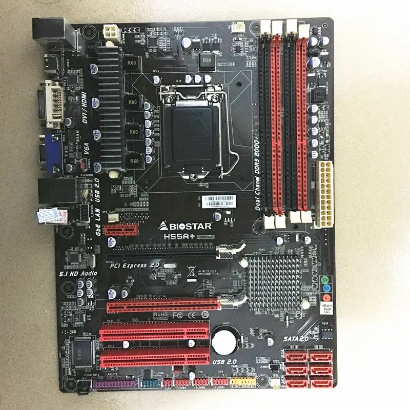 Материнская плата H55 1156 для Biostar H55A + LGA1156 DDR3 ATX (заменяет P7H55 P7P55 M P7P55D LX LE PRO PLUS Deluxe E