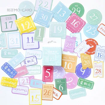 

45pcs/pack Lovely Date Decorative Stickers Diy Sealing Paste Stick Label School Supply Stationery