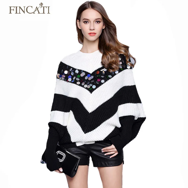 Runway 2017 Fincati Brand Batwing Sleeve White Black